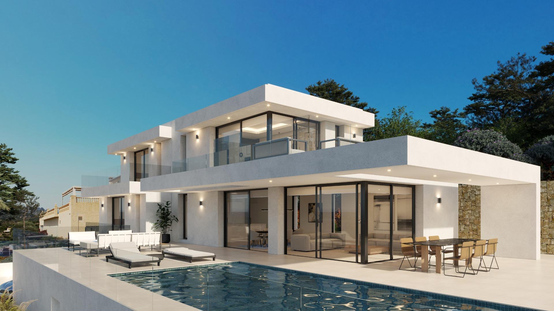 Modern villa project in Empedrola with beautiful views, Calpe