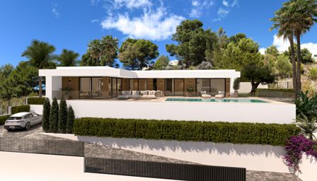 New build villa with views of the Rock in Empedrola, Calpe