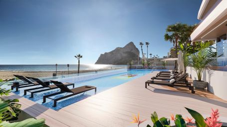 Apartamento de obra nueva en primera línea de playa en Calpe
